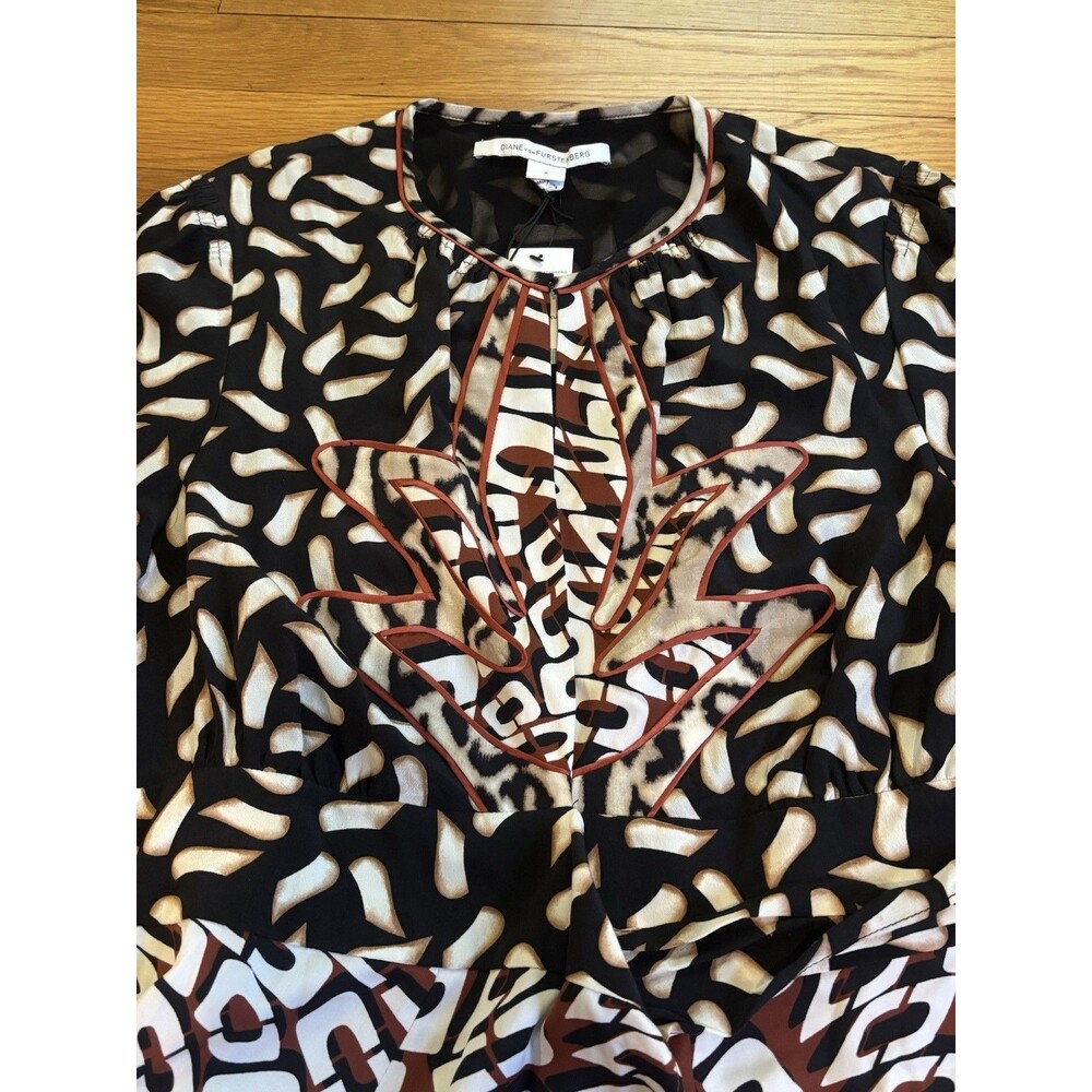 Diane Von Furstenberg DVF Freddie Chain Warp Vicuna Snake Wrap Dress Size 8 New - Picture 3 of 8